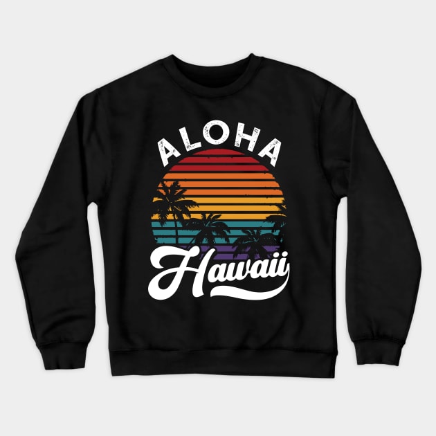 Aloha Hawaii T-Shirt Retro Vintage Sunset Crewneck Sweatshirt by ghsp